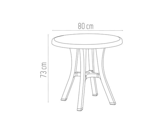 Стол садовый Irak Plastik Royal круглый d80 см зеленый (5689), изображение 2 Стол садовый Irak Plastik Royal круглый d80 см зеленый (5689), изображение 2