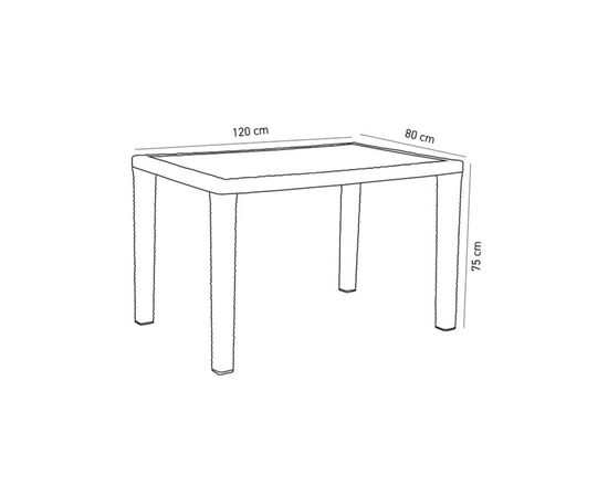 Стол садовый Tilia Antares 80х120 см outglass, ножки пластиковые, венге (10771), изображение 2 Стол садовый Tilia Antares 80х120 см outglass, ножки пластиковые, венге (10771), изображение 2