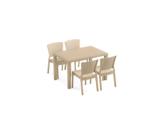 Стіл садовий Tilia Antares 80х120 см outglass, ніжки пластикові, кавовий (10772), зображення 3 Стіл садовий Tilia Antares 80х120 см outglass, ніжки пластикові, кавовий (10772), зображення 3