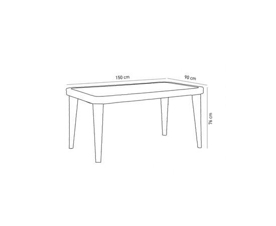 Стіл садовий Tilia Osaka 90x150 см з зовнішнім склом кавовий, ніжки пластикові (10059), зображення 2 Стіл садовий Tilia Osaka 90x150 см з зовнішнім склом кавовий, ніжки пластикові (10059), зображення 2