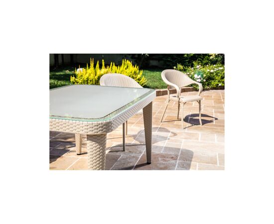 Стіл садовий Tilia Osaka 90x150 см з зовнішнім склом кавовий, ніжки пластикові (10059), зображення 3 Стіл садовий Tilia Osaka 90x150 см з зовнішнім склом кавовий, ніжки пластикові (10059), зображення 3