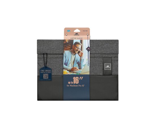 Чехол для ноутбука RivaCase 15.6" 8805 (Black) "Lantau", меланж (8805Black), изображение 6 Чехол для ноутбука RivaCase 15.6" 8805 (Black) "Lantau", меланж (8805Black), изображение 6