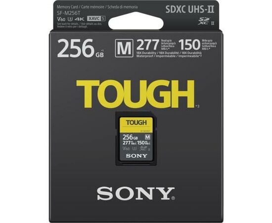 Карта памяти Sony 256GB SDXC class10 UHS-II U3 V60 Tough (SFM256T.SYM), изображение 2 Карта памяти Sony 256GB SDXC class10 UHS-II U3 V60 Tough (SFM256T.SYM), изображение 2