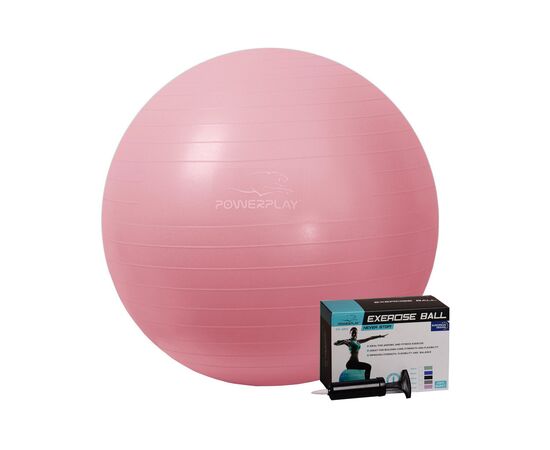 Мяч для фитнеса PowerPlay 4001 65см Рожевий + помпа (PP_4001_65_Pink)