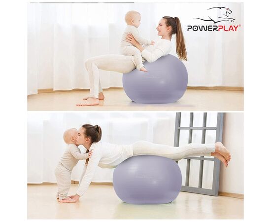 Мяч для фитнеса PowerPlay 4001 75см Блакитний + помпа (PP_4001_75_Sky_Blue), изображение 9 Мяч для фитнеса PowerPlay 4001 75см Блакитний + помпа (PP_4001_75_Sky_Blue), изображение 9