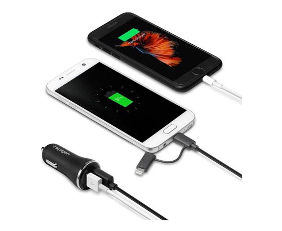 Зарядное устройство Spigen Essential F27QC Quick Charge 3.0 Car Charger (000CG20643), изображение 5 Зарядное устройство Spigen Essential F27QC Quick Charge 3.0 Car Charger (000CG20643), изображение 5