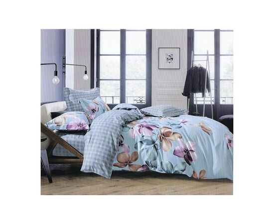 Постельное белье ШЕМ Royal Satin голубая фиалка двуспальная 180 х 220 (1,8 RS_голуба фіалка)