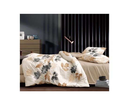 Постельное белье ШЕМ Royal Satin осенние листочки двуспальные 180 х 220 (1,8 RS_осінні листочки)