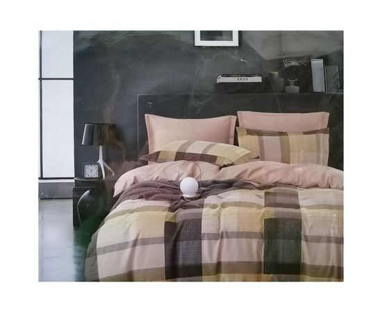 Постельное белье ШЕМ Royal Satin розовая клетка евро 220 х 200 (євро RS_рожева клітинка)