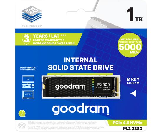 Накопичувач SSD M.2 2280 1TB PX600 Goodram (SSDPR-PX600-1K0-80), зображення 4 Накопичувач SSD M.2 2280 1TB PX600 Goodram (SSDPR-PX600-1K0-80), зображення 4