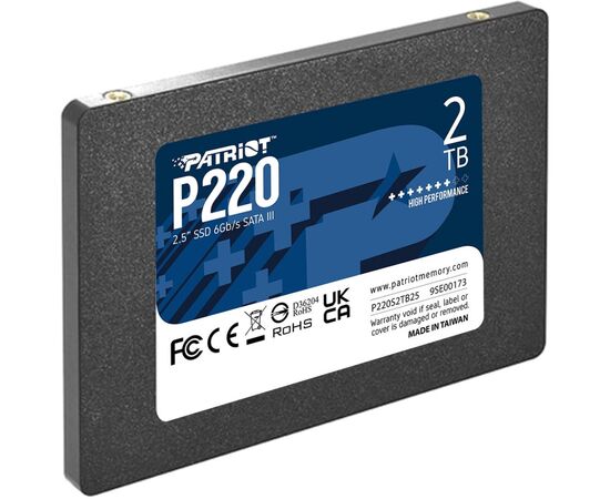 Накопитель SSD 2.5" 2TB P220 Patriot (P220S2TB25), изображение 3 Накопитель SSD 2.5" 2TB P220 Patriot (P220S2TB25), изображение 3