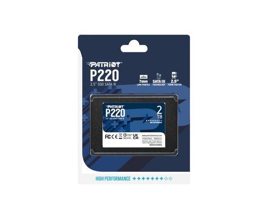 Накопитель SSD 2.5" 2TB P220 Patriot (P220S2TB25), изображение 4 Накопитель SSD 2.5" 2TB P220 Patriot (P220S2TB25), изображение 4