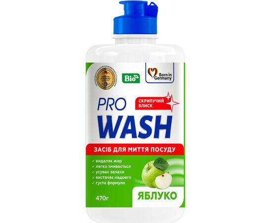 Засіб для ручного миття посуду Pro Wash Яблуко 470 г (4260637723895)