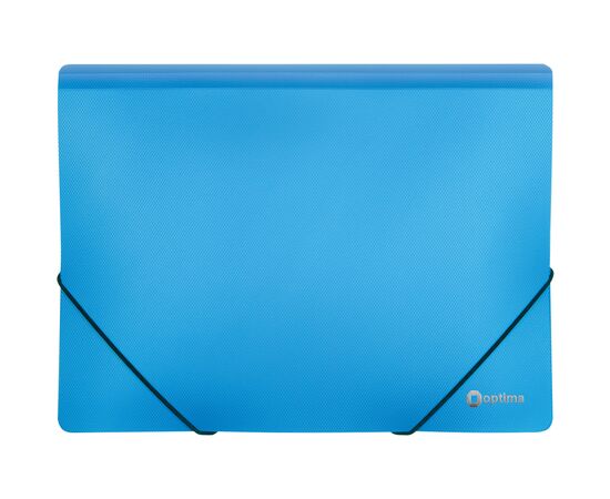 Папка на резинках Optima А4 двухцветная, голубая (O30698-11)