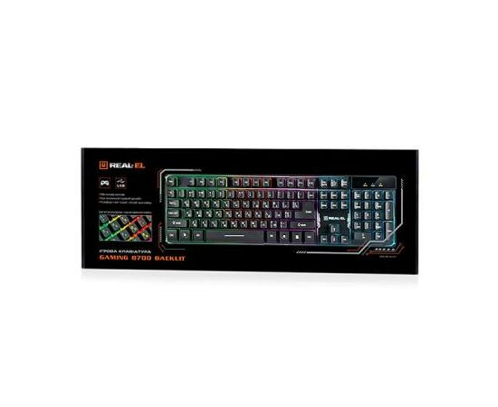 Клавиатура REAL-EL 8700 Gaming Backlit, black, изображение 3 Клавиатура REAL-EL 8700 Gaming Backlit, black, изображение 3