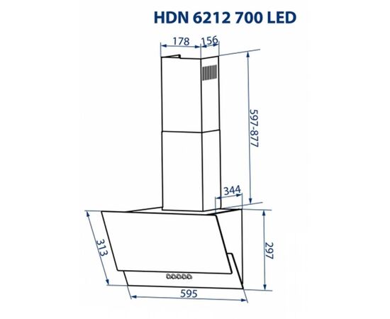 Вытяжка кухонная Minola HDN 6212 WH 700 LED, изображение 12