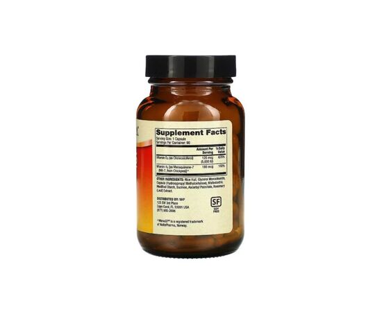 Вітамін Dr. Mercola Вітаміни D3 і K2, 5000 МО, 90 капсул (MCL-01996), зображення 2 Вітамін Dr. Mercola Вітаміни D3 і K2, 5000 МО, 90 капсул (MCL-01996), зображення 2