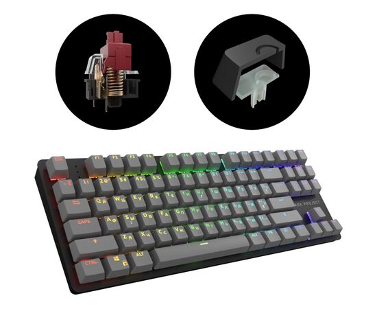 Клавиатура Dark Project One KD87A ABS Gateron Mechanical Red (DPO-KD-87A-000300-GRD), изображение 6 Клавиатура Dark Project One KD87A ABS Gateron Mechanical Red (DPO-KD-87A-000300-GRD), изображение 6