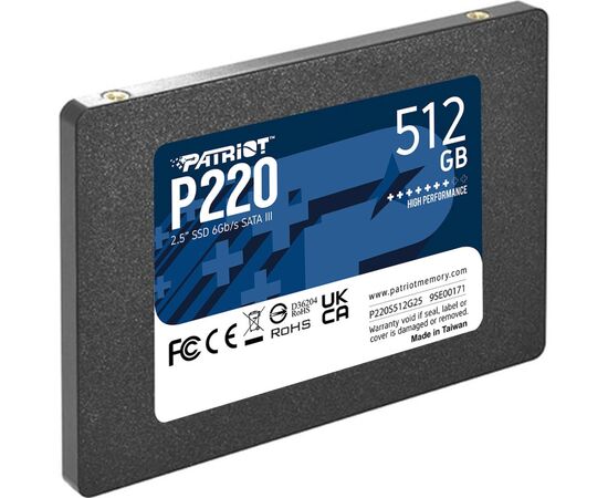Накопитель SSD 2.5" 512GB Patriot (P220S512G25), изображение 2 Накопитель SSD 2.5" 512GB Patriot (P220S512G25), изображение 2