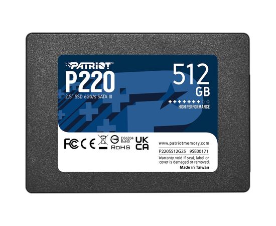 Накопитель SSD 2.5" 512GB Patriot (P220S512G25)