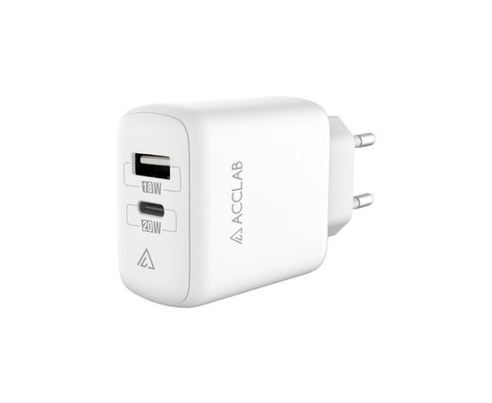 Зарядний пристрій ACCLAB AL-TC220 (1xUSB, 1xType-C) (1283126556494)