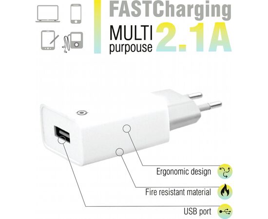 Зарядное устройство Piko TC-121 1хUSB 5В/2.1A (1283126492181), изображение 3