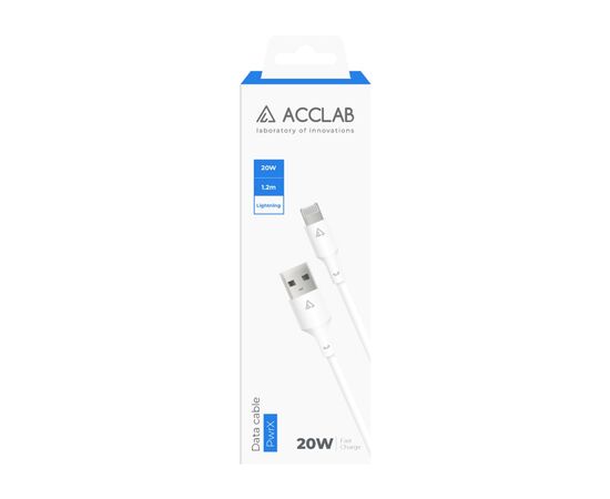 Дата кабель USB 2.0 AM to Lightning 1.2m PwrX 20W ACCLAB (1283126559549), зображення 2 Дата кабель USB 2.0 AM to Lightning 1.2m PwrX 20W ACCLAB (1283126559549), зображення 2