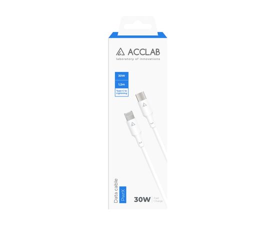 Дата кабель USB-C to Lightning 1.2m PwrX 30W ACCLAB (1283126559556), изображение 2 Дата кабель USB-C to Lightning 1.2m PwrX 30W ACCLAB (1283126559556), изображение 2