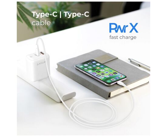 Дата кабель USB-C to USB-C 1.2m PwrX 60W ACCLAB (1283126559563), зображення 5 Дата кабель USB-C to USB-C 1.2m PwrX 60W ACCLAB (1283126559563), зображення 5