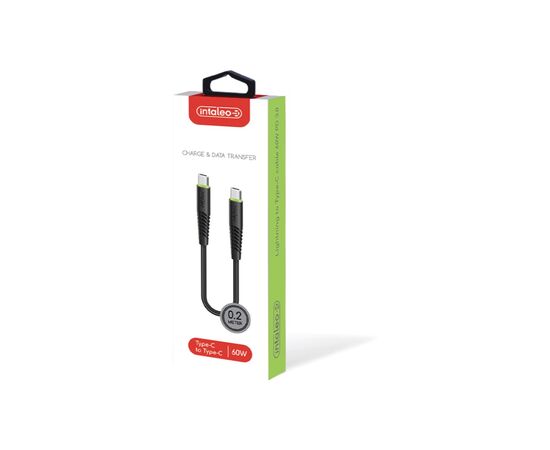 Дата кабель USB-C to USB-C 0.2m CBFLEXTT0 60W Intaleo (1283126559495), зображення 4 Дата кабель USB-C to USB-C 0.2m CBFLEXTT0 60W Intaleo (1283126559495), зображення 4