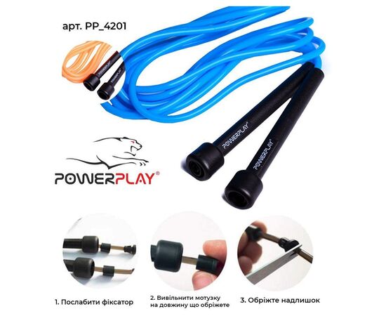 Скакалка PowerPlay 4201 Синя (PP_4201_Blue), изображение 7 Скакалка PowerPlay 4201 Синя (PP_4201_Blue), изображение 7