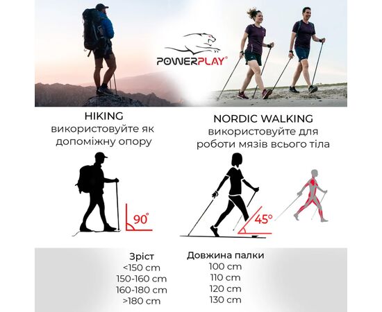 Палки для скандинавской ходьбы PowerPlay 9101 Indigo 80 - 135 см (PP_9101_INDIGO), изображение 7 Палки для скандинавской ходьбы PowerPlay 9101 Indigo 80 - 135 см (PP_9101_INDIGO), изображение 7