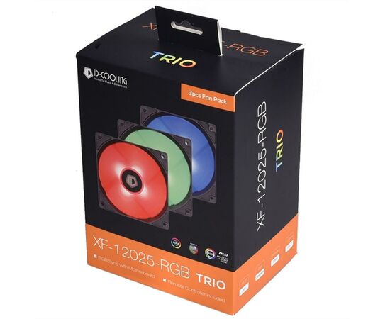 Кулер до корпусу ID-Cooling XF-12025-RGB-TRIO (3pcs Pack) (XF-12025-RGB-TRIO), зображення 5 Кулер до корпусу ID-Cooling XF-12025-RGB-TRIO (3pcs Pack) (XF-12025-RGB-TRIO), зображення 5