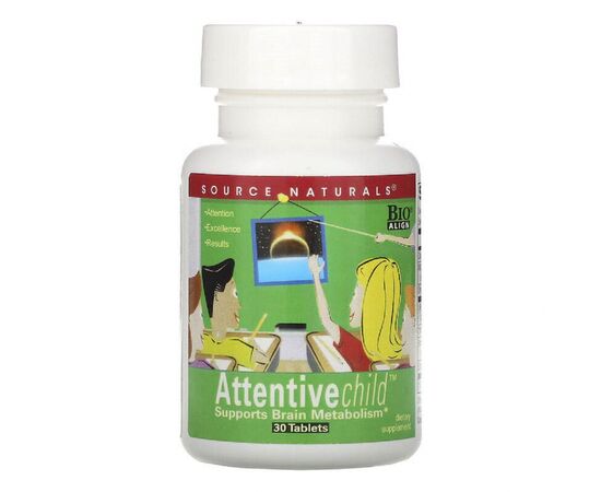 Витаминно-минеральный комплекс Source Naturals Комплекс Внимательный Ребенок, Attentive Child, 30 таблеток (SN1945)