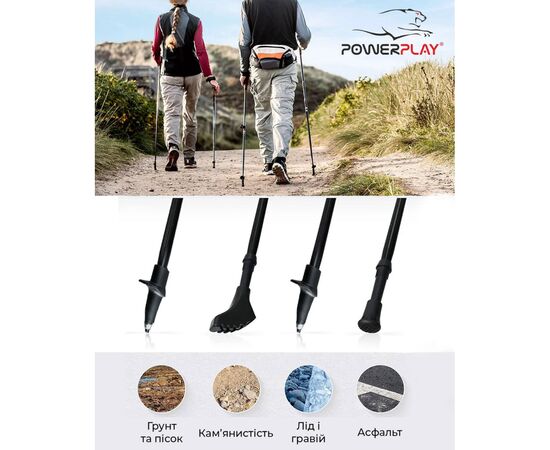 Палки для скандинавской ходьбы PowerPlay 9102 Hygge 80 - 135 см (PP_9102_HYGGE), изображение 8