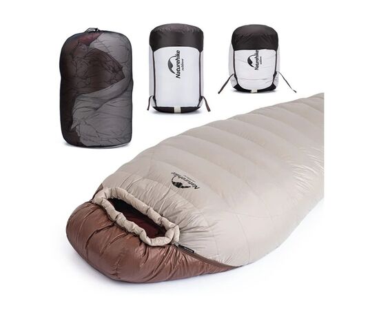 Спальный мешок Naturehike Snowbird NH20YD001 натуральний пух L Brown 380 g (6927595761281), изображение 5 Спальный мешок Naturehike Snowbird NH20YD001 натуральний пух L Brown 380 g (6927595761281), изображение 5