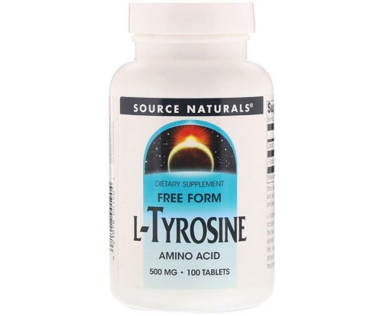 Аминокислота Source Naturals L-Тирозин 500 мг, L-Tyrosine, 100 таблеток (SNS-00190)