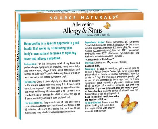 Витаминно-минеральный комплекс Source Naturals Растительный Комплекс от Аллергии, Allercetin, 48 таблеток (SNS-01196), изображение 2 Витаминно-минеральный комплекс Source Naturals Растительный Комплекс от Аллергии, Allercetin, 48 таблеток (SNS-01196), изображение 2