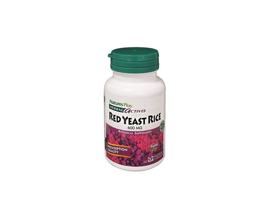 Травы Natures Plus Красный Дрожжевой Рис 600мг, Herbal Actives, 60 гелевых кап (NTP7246)