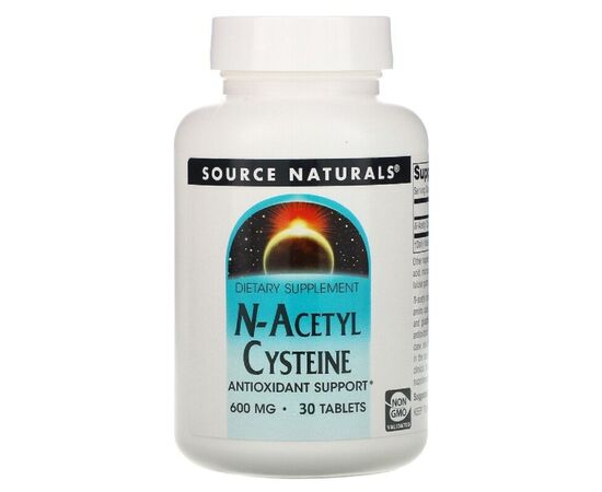 Аминокислота Source Naturals NAC (N-Ацетил-L-Цистеин), 600 мг, N-Acetyl Cysteine, 30 таблеток (SN0849)