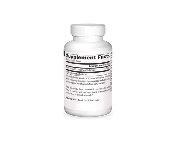 Аминокислота Source Naturals Диметиламиноэтанол, 130 мг, DMAE, 50 таблеток (SN0621), изображение 2 Аминокислота Source Naturals Диметиламиноэтанол, 130 мг, DMAE, 50 таблеток (SN0621), изображение 2