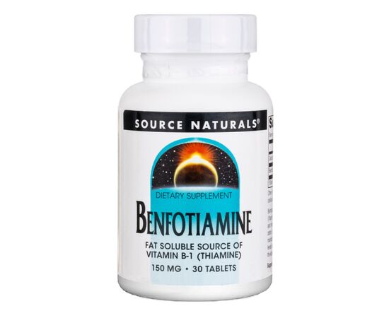 Вітамінно-мінеральний комплекс Source Naturals Бенфотіамін, 150 мг, Benfotiamine, 30 таблеток (SN1905)