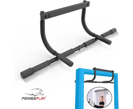 Турник PowerPlay 4129 Pull Up Pro Black дверний багатофункціональний (PP_4129), изображение 2 Турник PowerPlay 4129 Pull Up Pro Black дверний багатофункціональний (PP_4129), изображение 2