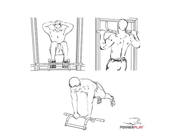 Турник PowerPlay 4129 Pull Up Pro Black дверний багатофункціональний (PP_4129), изображение 5 Турник PowerPlay 4129 Pull Up Pro Black дверний багатофункціональний (PP_4129), изображение 5