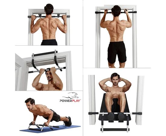 Турник PowerPlay 4129 Pull Up Pro Black дверний багатофункціональний (PP_4129), изображение 8 Турник PowerPlay 4129 Pull Up Pro Black дверний багатофункціональний (PP_4129), изображение 8