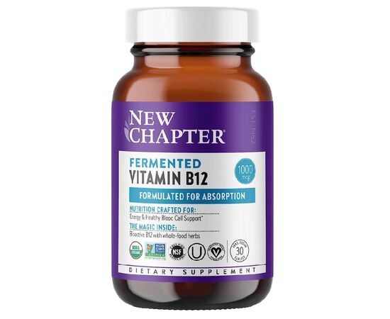 Вітамін New Chapter Вітамін B12 Ферментований, 1 мг, Fermented Vitamin В12, 30 табле (NC0258)
