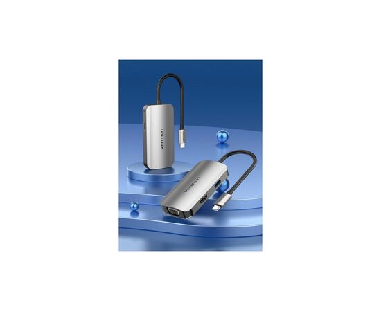 Концентратор Vention USB3.1 Type-C --> HDMI/VGA/USB 3.0/PD 100W Hub 4-in-1 (TOAHB), изображение 2 Концентратор Vention USB3.1 Type-C --> HDMI/VGA/USB 3.0/PD 100W Hub 4-in-1 (TOAHB), изображение 2