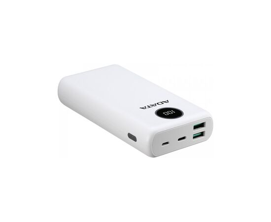 Батарея универсальная ADATA P20000QCD 20000mAh, PD/18W, QC/3.0, USB-C, USB*2, white (PB931040), изображение 2 Батарея универсальная ADATA P20000QCD 20000mAh, PD/18W, QC/3.0, USB-C, USB*2, white (PB931040), изображение 2