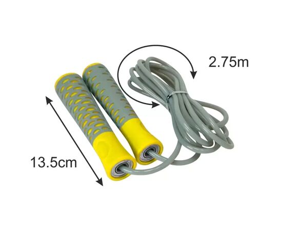 Скакалка PowerPlay 4206 Cіро-жовта (PP_4206_Grey/Yellow), изображение 5 Скакалка PowerPlay 4206 Cіро-жовта (PP_4206_Grey/Yellow), изображение 5