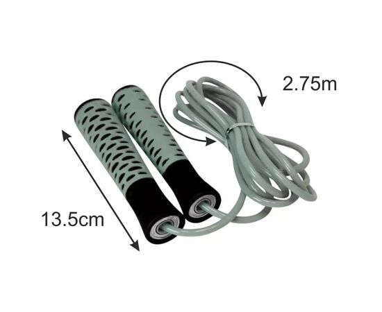 Скакалка PowerPlay 4206 Cіро-чорна (PP_4206_Grey/Black), изображение 5 Скакалка PowerPlay 4206 Cіро-чорна (PP_4206_Grey/Black), изображение 5